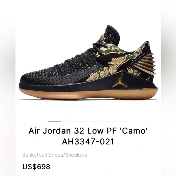 Air Jordan XXXII Low Camo PF Youth Size